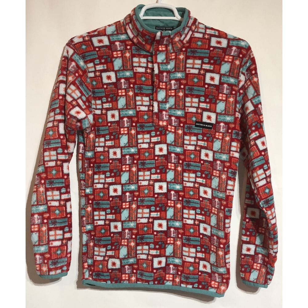 Southern Marsh  Pullover Fleece Sweater Size XS Multicolor 1/4 Zip